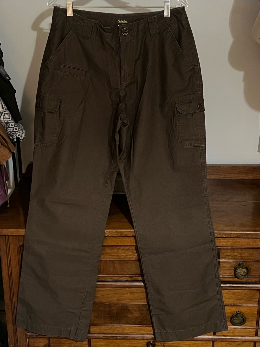 Cabela's Dark Brown Cargo Pants with Multiple Pockets